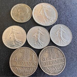 Retro French Francs – Pre-Euro Coins – 1F / 5F / 10F / 20F